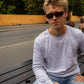 Peter is 188 cm tall and wears size L. | grey
