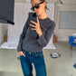 Celine is 168 cm tall and wears size XS. | dark grey